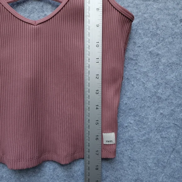 Vuori Rib Crop Tank Top in Marsala - Picture 10 of 10